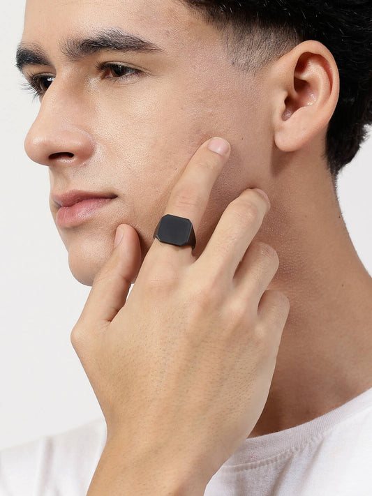 NVR Men's Black Metal Ring - Grab2buy