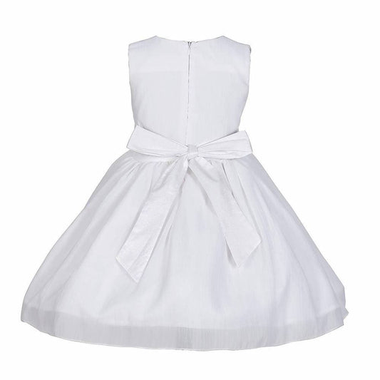 Asmaani Baby Girl's White Colour Satin A-Line Maxi Full Length Dress (AS-DRESS_22170) - Grab2buy