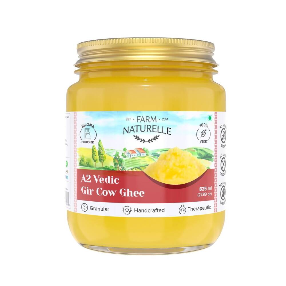 Farm Naturelle A2 Vedic Gir Cow Ghee | Cultured Ghee | Traditional Bilona Method | Pure A2 Ghee 