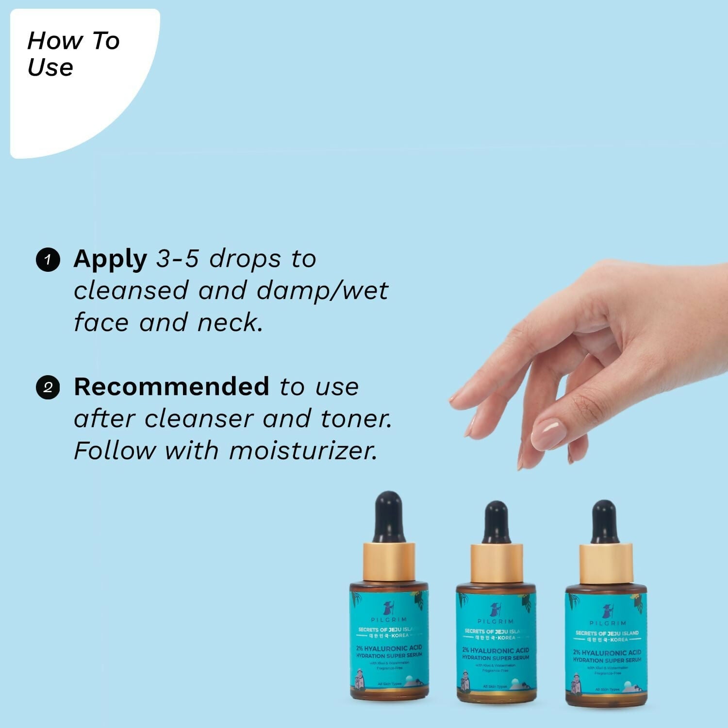Pilgrim 2% Hyaluronic Acid Hydration Super Serum With Kiwi & Watermelon Extracts For Hydrated Skin - Korean Skin Care 