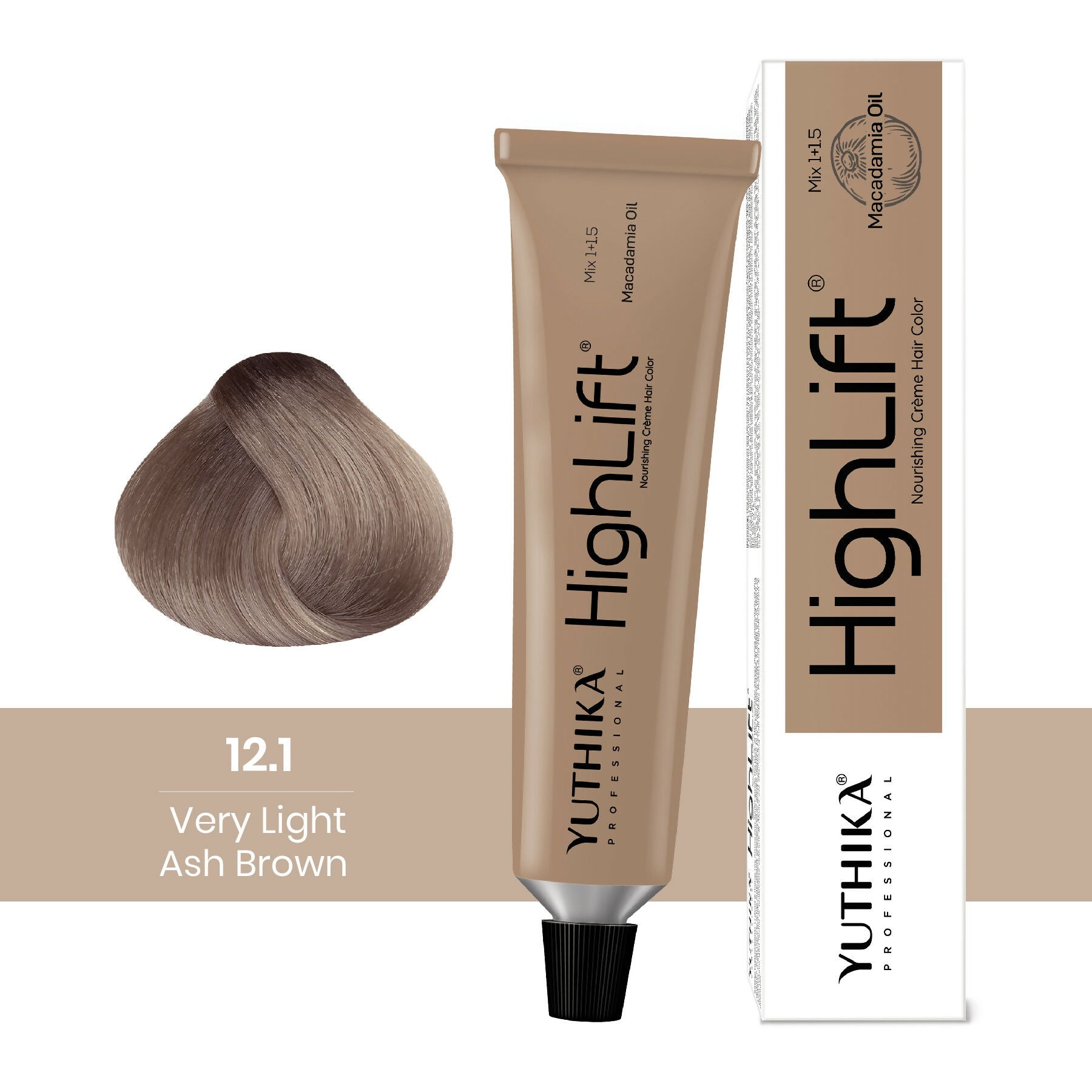 Yuthika Professional High lift Creme Hair Colour 12.1 Very Ash Brown  Grab2Buy Yuthika Grab2Buy