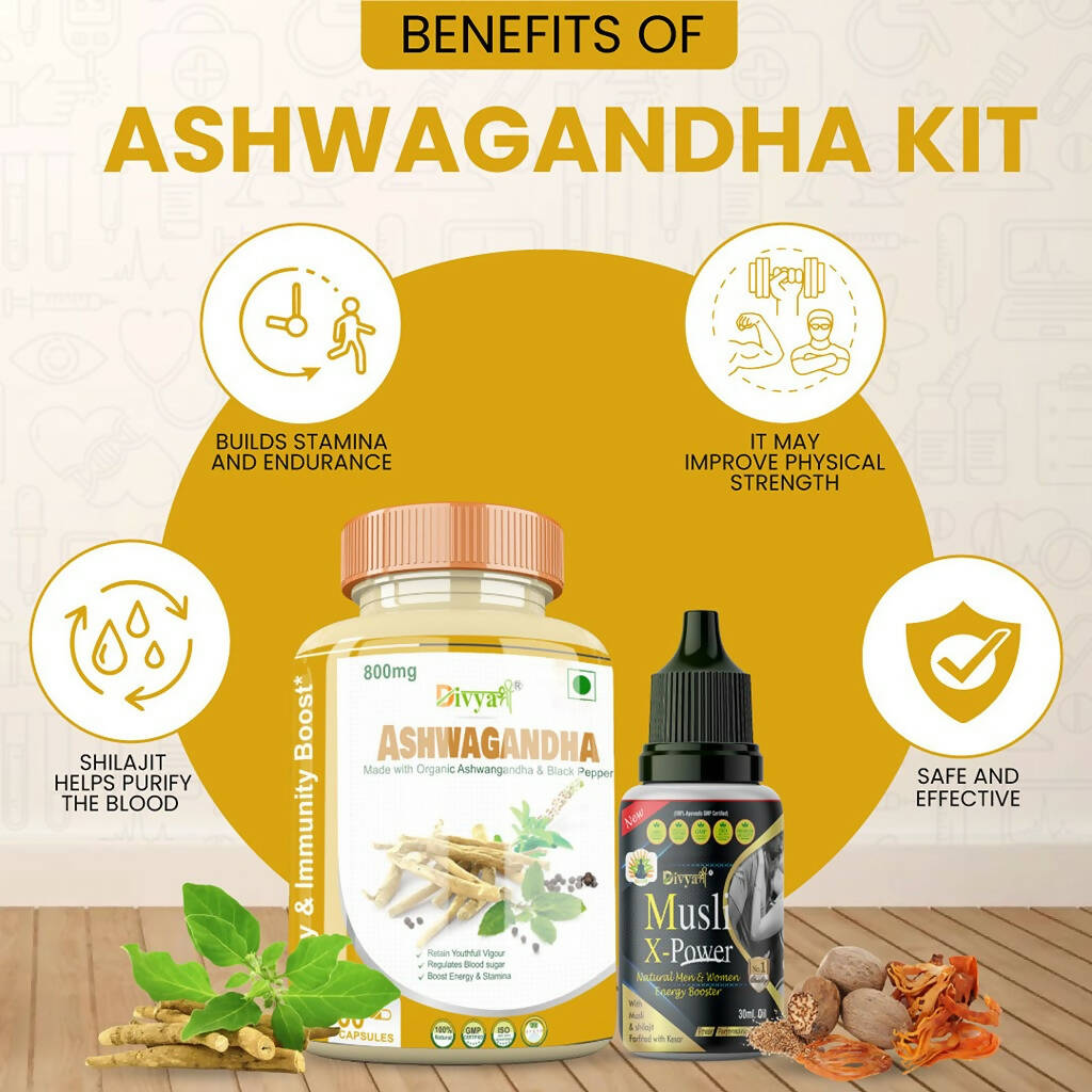 Divya Shree Ashwagandha Capsule & Musli Oil Combo - Grab2buy