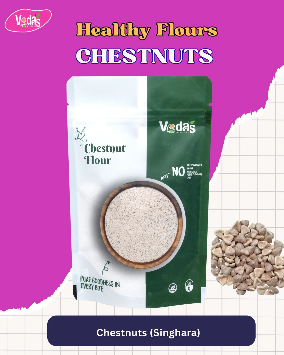 Vedas Kitchen Chestnuts Flour  Grab2Buy Vedas Kitchen Grab2Buy