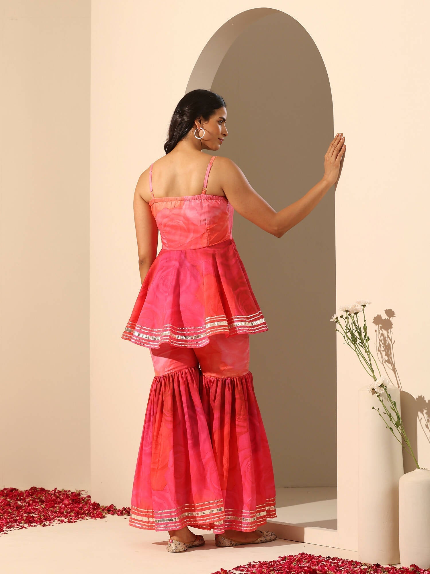 Pomcha Jaipur Pink Gul Bahaar Sharara Set 