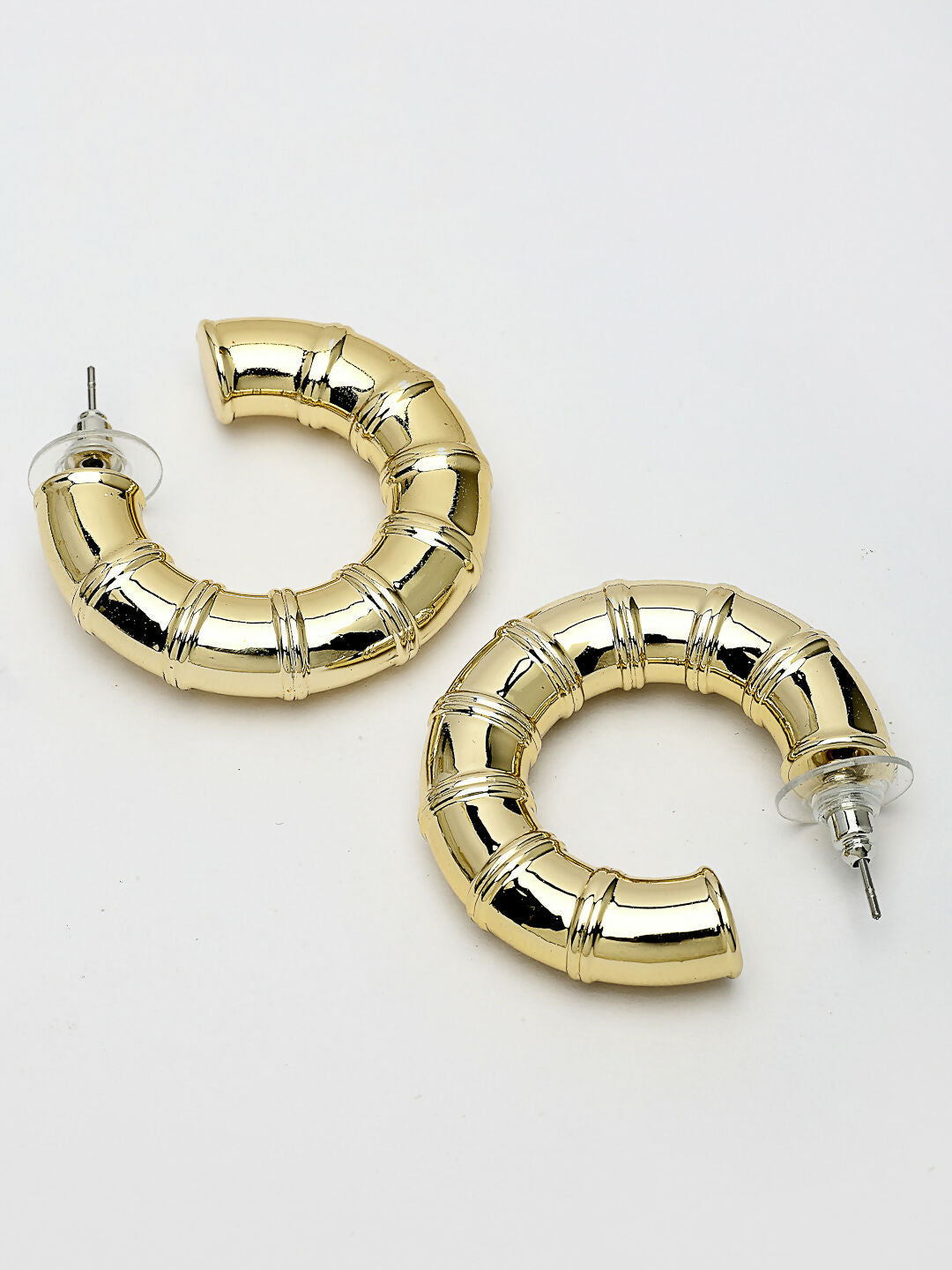NVR Women's Gold-Polished Half Hoop Earrings