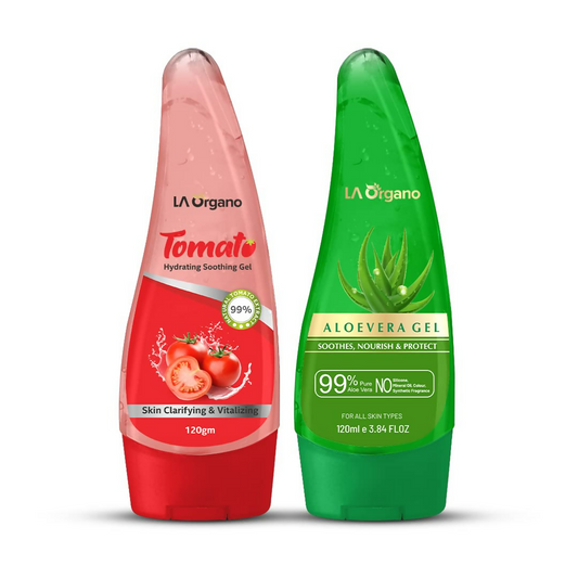 LA Organo Aloevera Gel & Tomato Hydrating Soothing Gel Combo - Grab2buy
