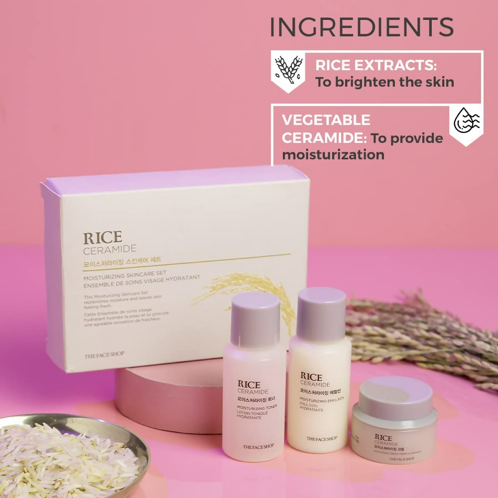 The Face Shop Rice & Ceramide Moisturizing Skincare Set Kit  Grab2Buy The Face Shop Grab2Buy