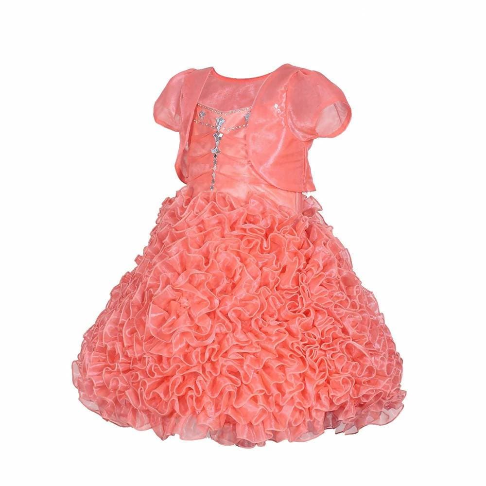 Asmaani Baby Girls Gajri Tissue Net Knee Length Frock ( AS-DRESS_22151) - Grab2buy
