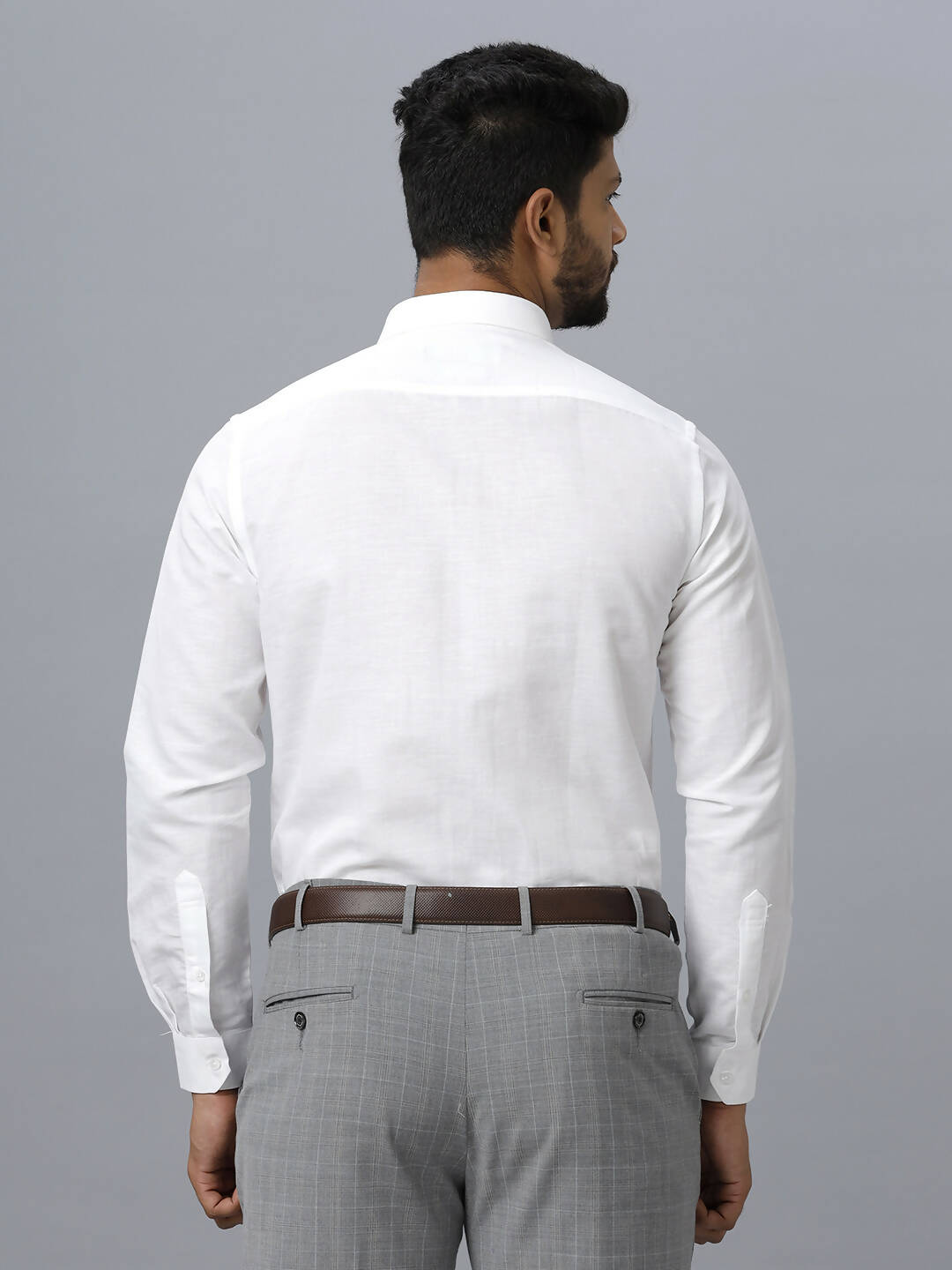 Ramraj Cotton Mens Full Sleeve Formal 100 % Cotton White Shirt 