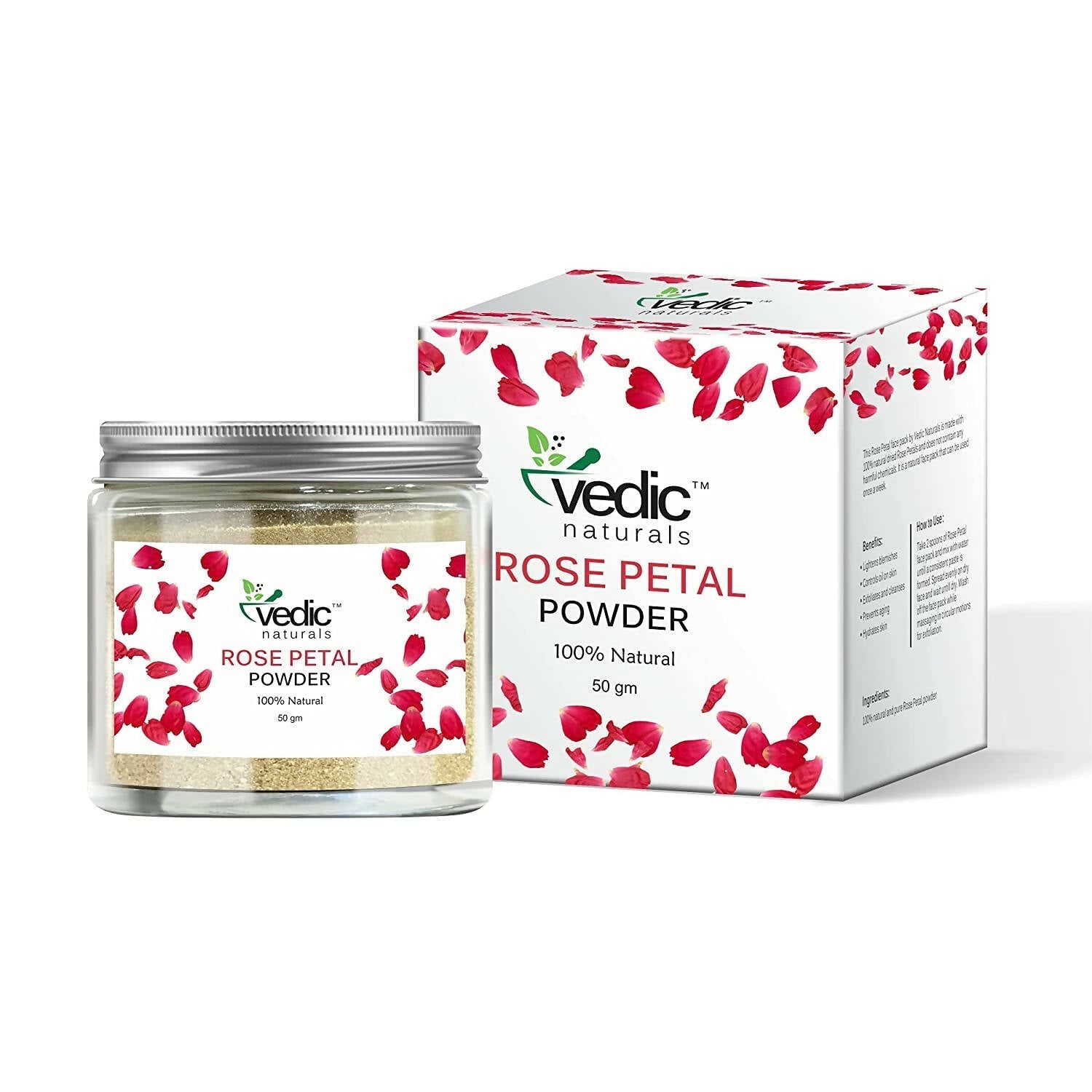 Vedic Naturals Rose Petal Powder Face Pack  Grab2Buy Vedic Naturals Grab2Buy