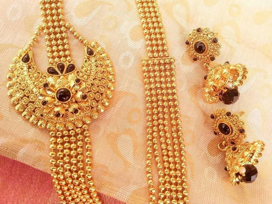 Bridal Black Kemp Layer Necklace Set