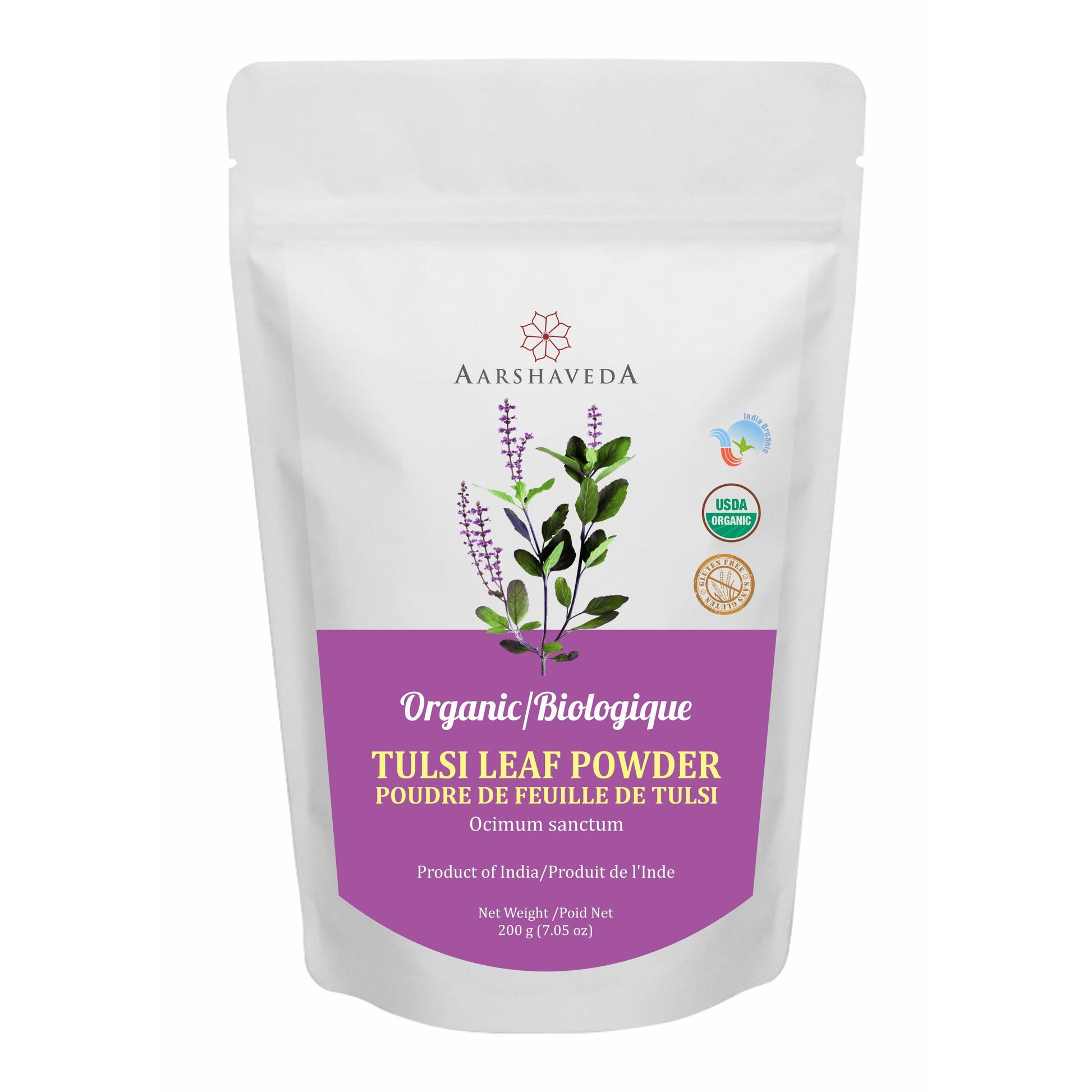 Aarshaveda | Organic Tulsi Powder | Holy Basil | Ocimum Sanctum | Boosts Immunity | 200gm 