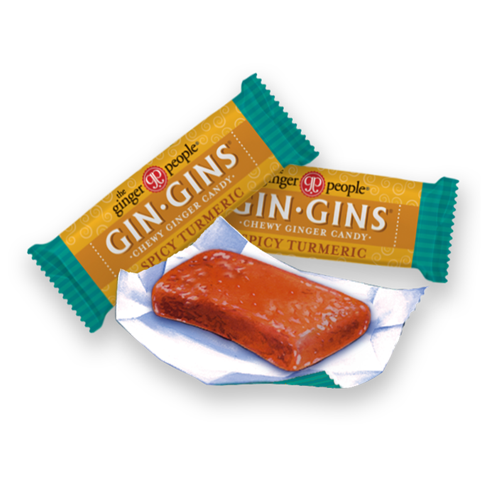 THE GINGER PEOPLE | Gin Gins Ginger Candy Bag | Chewy Spicy Turmeric | 60g 