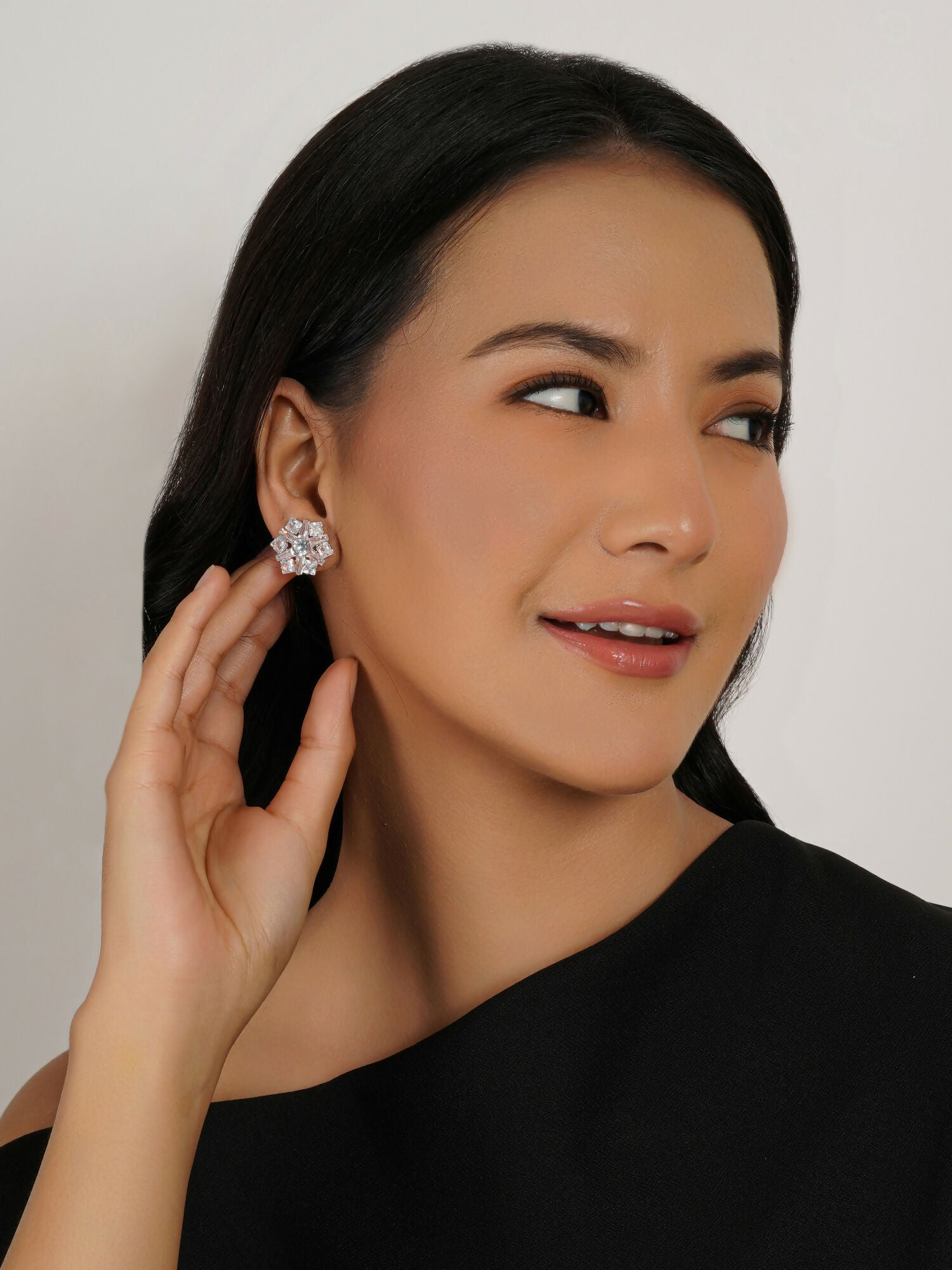stone stud (Rose gold) - Ruby Raang
