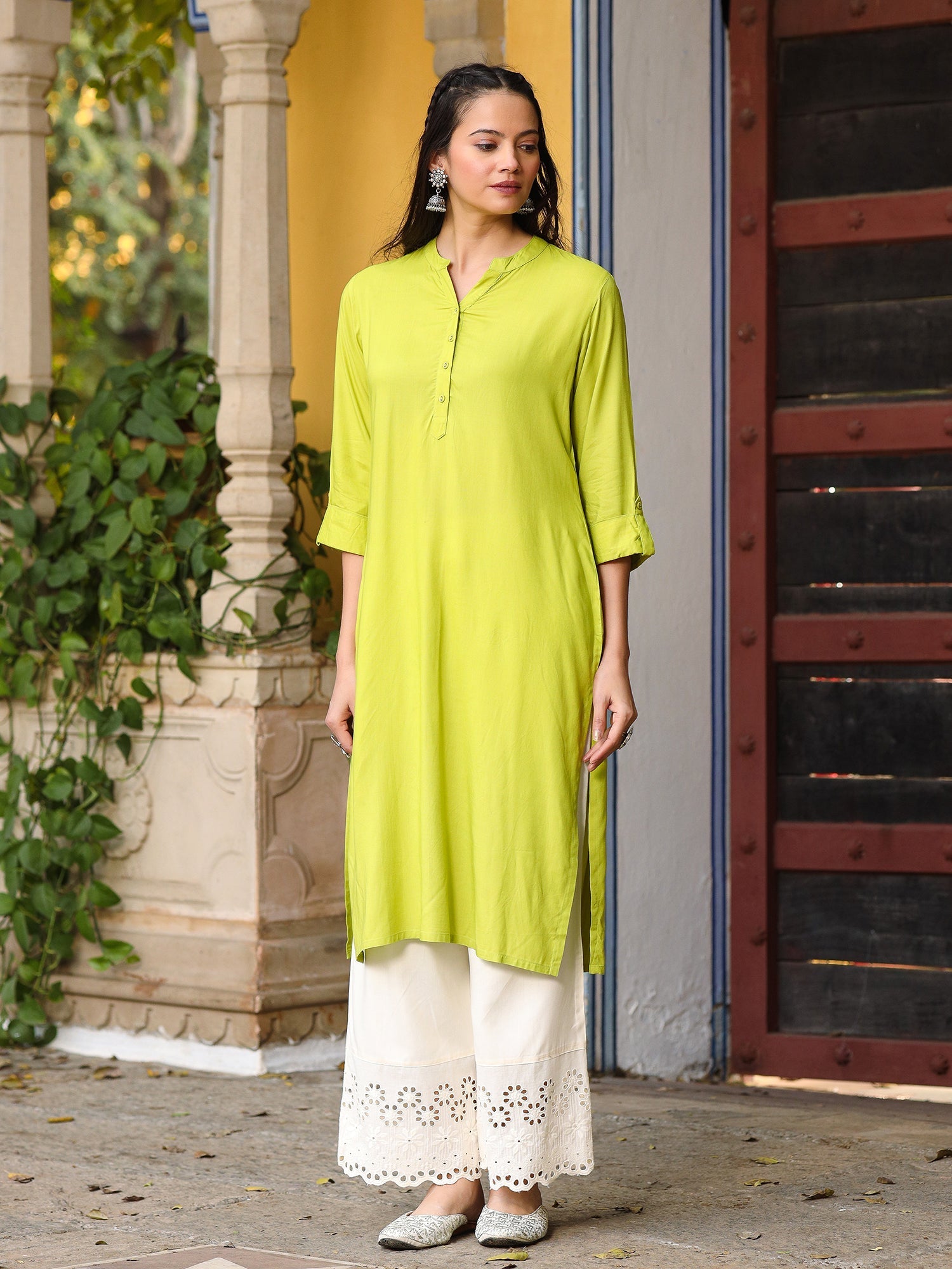 Juniper Green Viscose Rayon Kurta