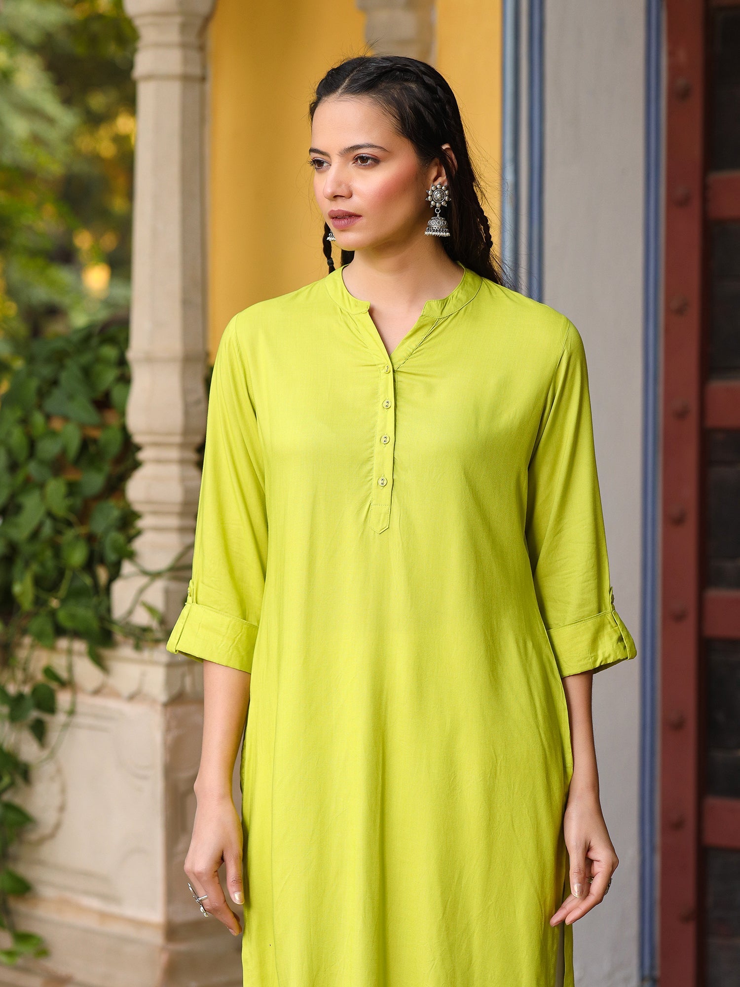 Juniper Green Viscose Rayon Kurta