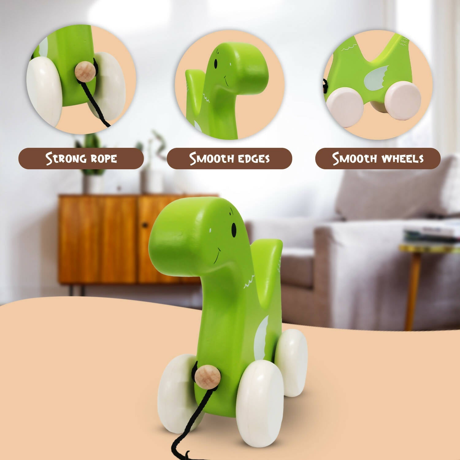 Matoyi Dinosaur Wooden Pull Toy For Kids - Grab2buy
