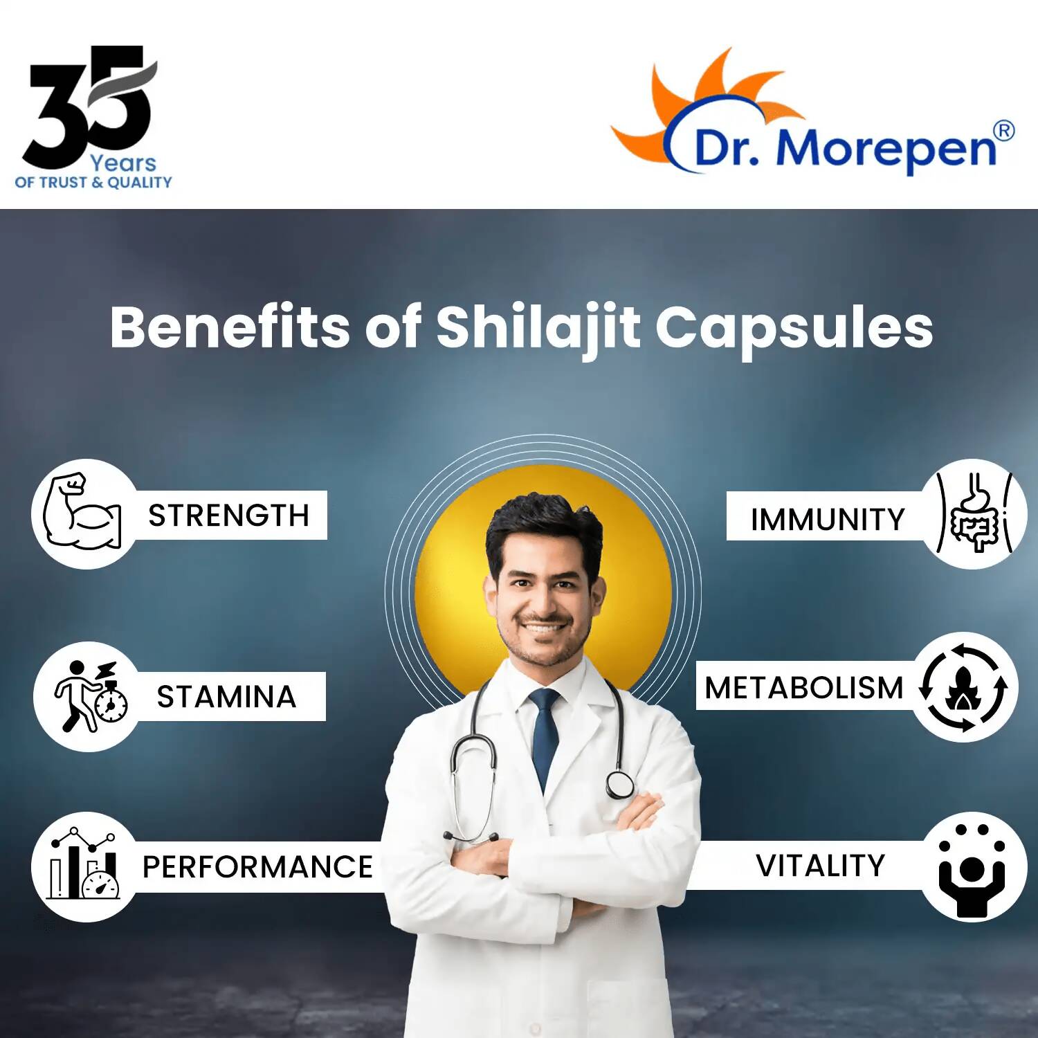 Dr. Morepen S J Capsules and Testosterone Booster Tablets Combo - Grab2buy