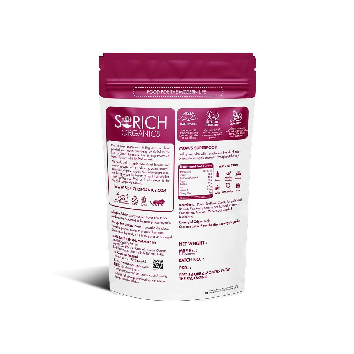Sorich Organics Mother's Superfood Mix Nuts & Seeds 