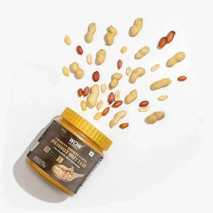 Wow Life Science Crunchy Unsweetened Peanut Butter - Distacart