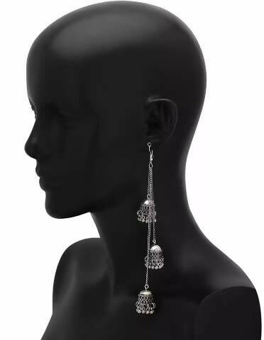 Silver-Plated Alloy Oxidised 4 Earrings Combo - The Pari - Grab2buy