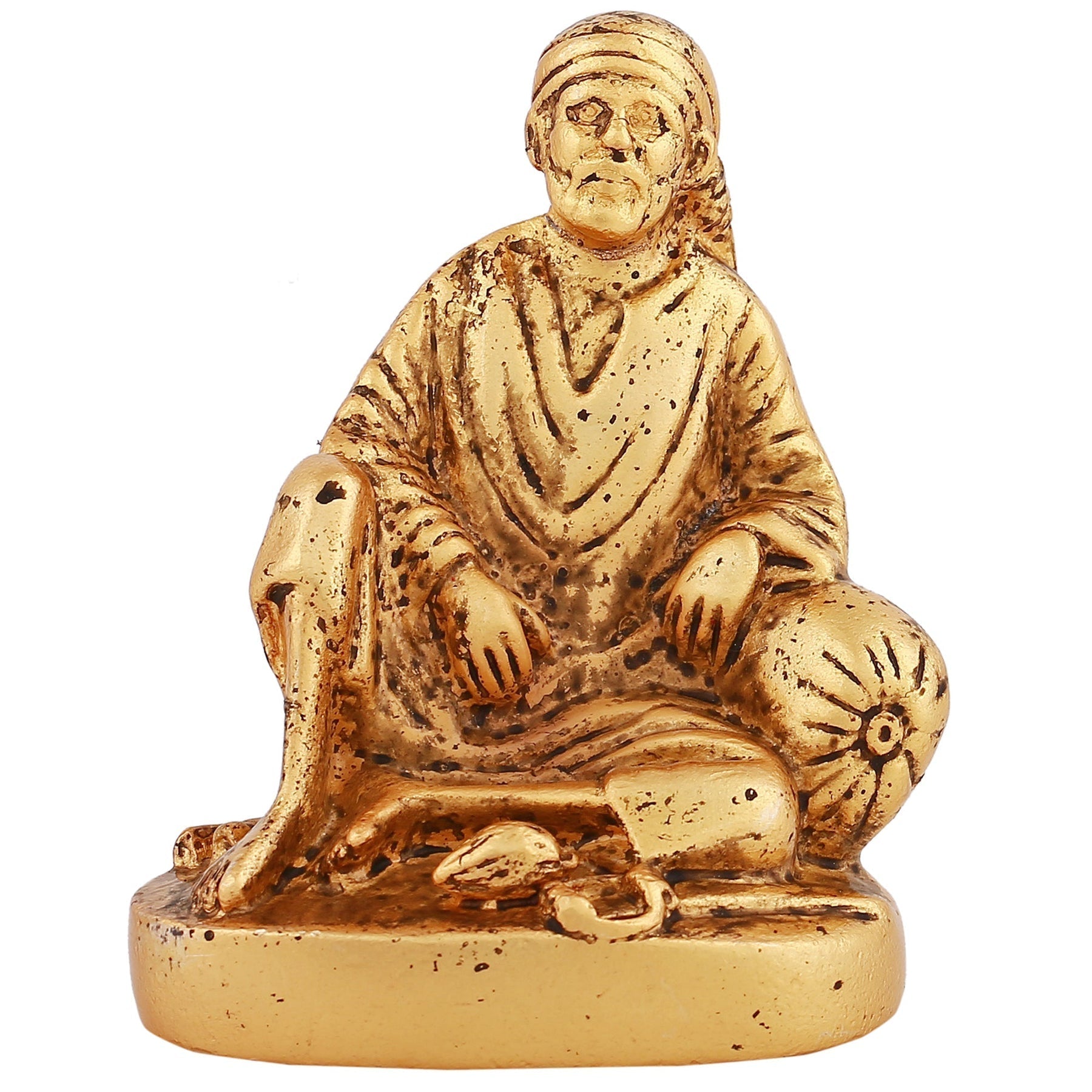 Estele God-Plated Sirdi Wale Sai Baba Idol for Home/Car decor 