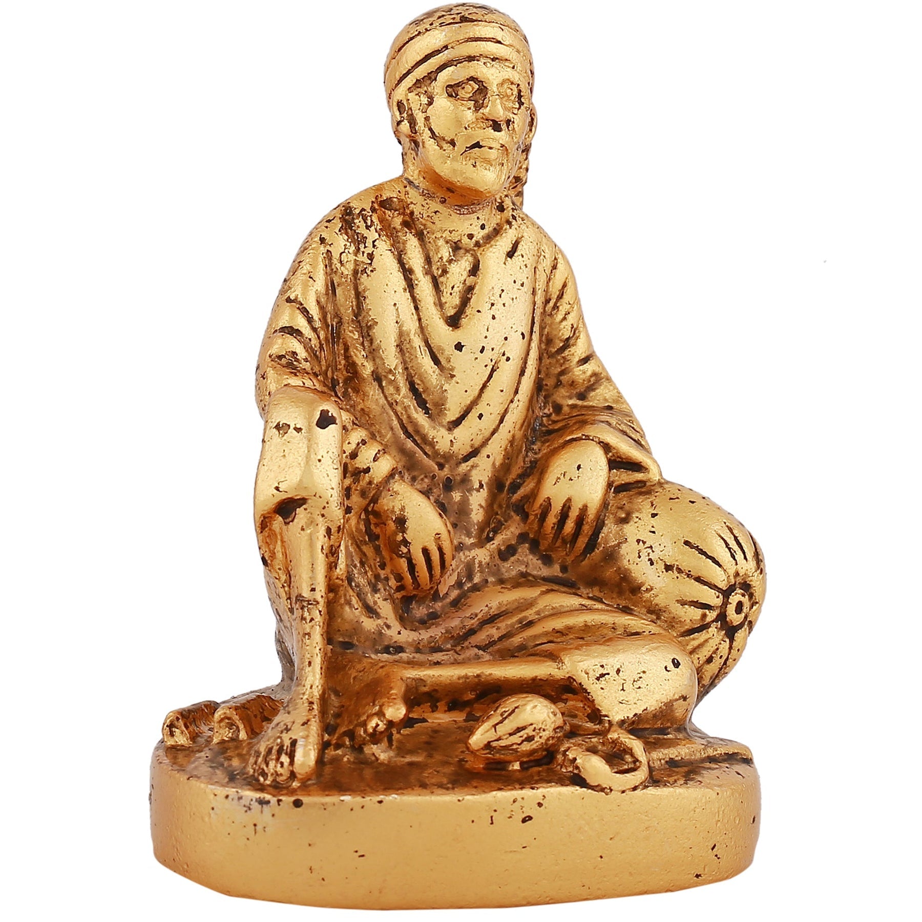 Estele God-Plated Sirdi Wale Sai Baba Idol for Home/Car decor 