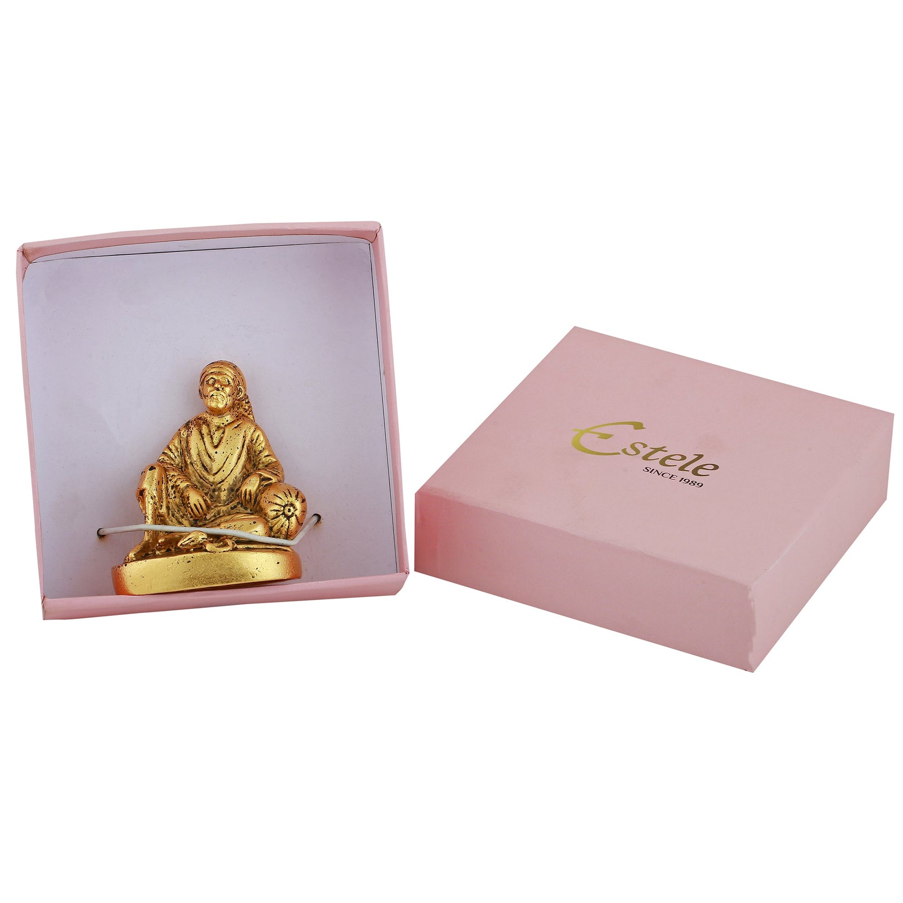 Estele God-Plated Sirdi Wale Sai Baba Idol for Home/Car decor 