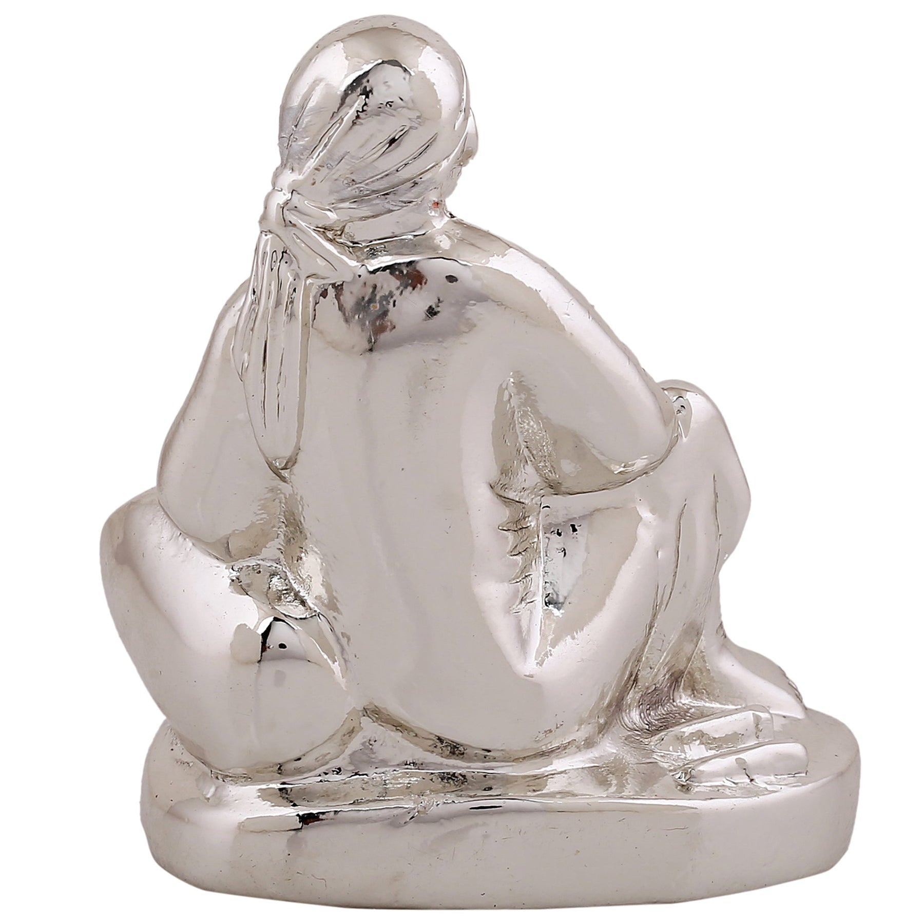 Estele Rhodium Plated Sirdi Wale Sai Baba Idol for Home/Car decor 
