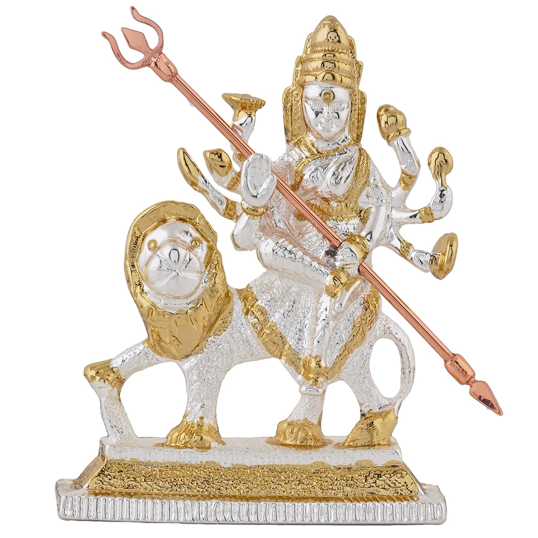 Estele Gold-Polished Religious goddess Durga Ma Idol for Pooja & Car decor 