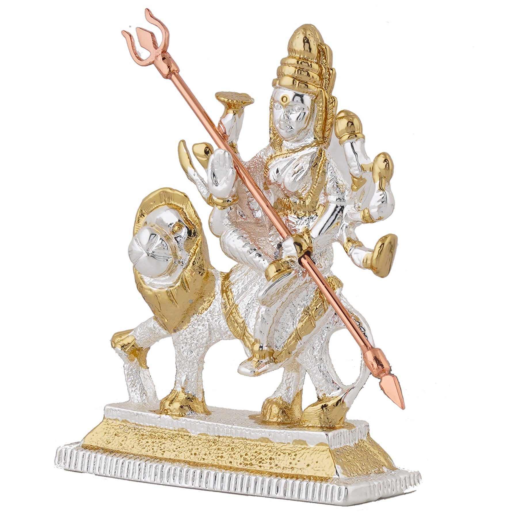 Estele Gold-Polished Religious goddess Durga Ma Idol for Pooja & Car decor 
