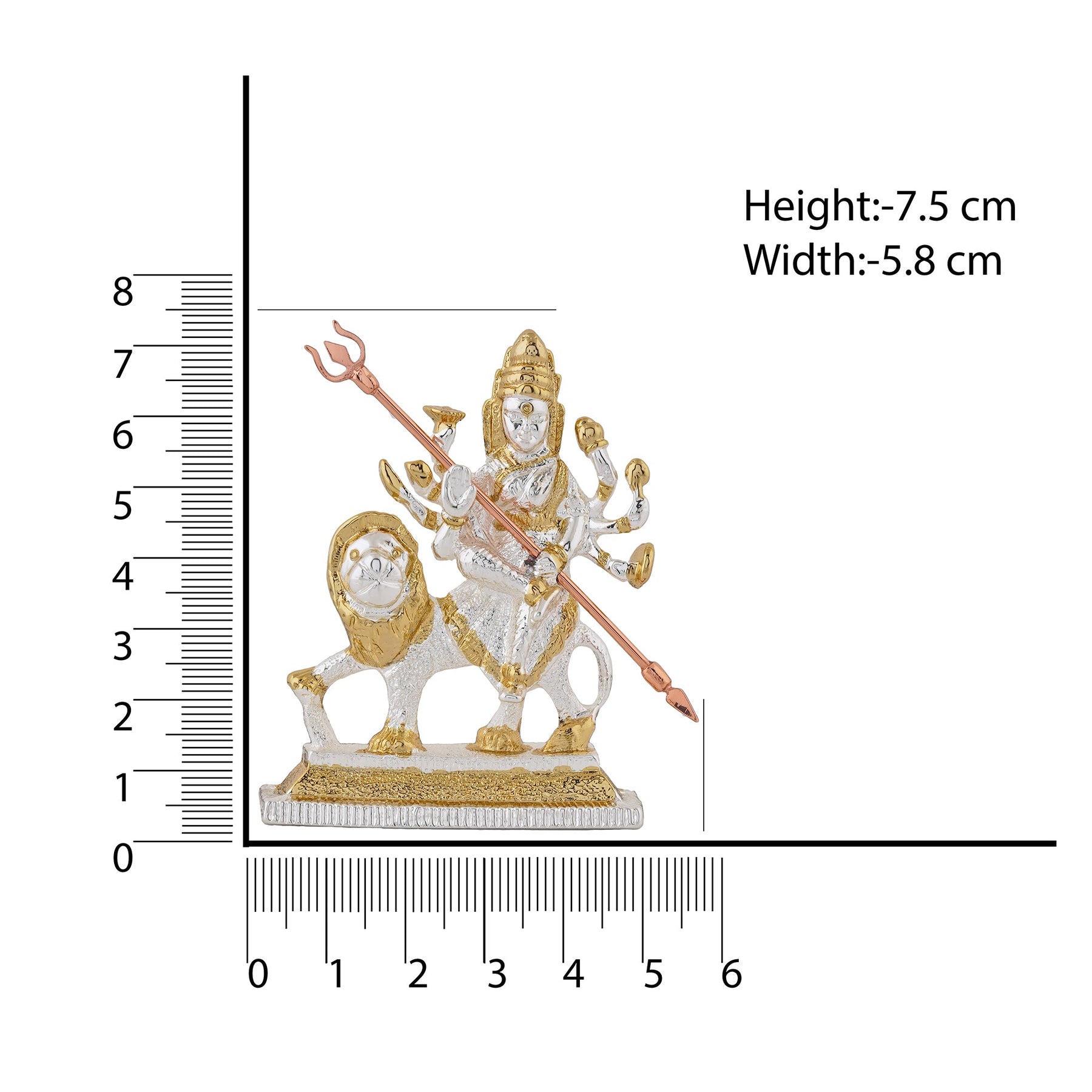 Estele Gold-Polished Religious goddess Durga Ma Idol for Pooja & Car decor 
