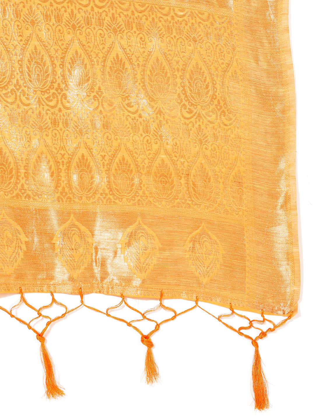 Janasya Light Yellow Chanderi Silk Woven Ethnic Motifs Chanderi Silk Grab2Buy 