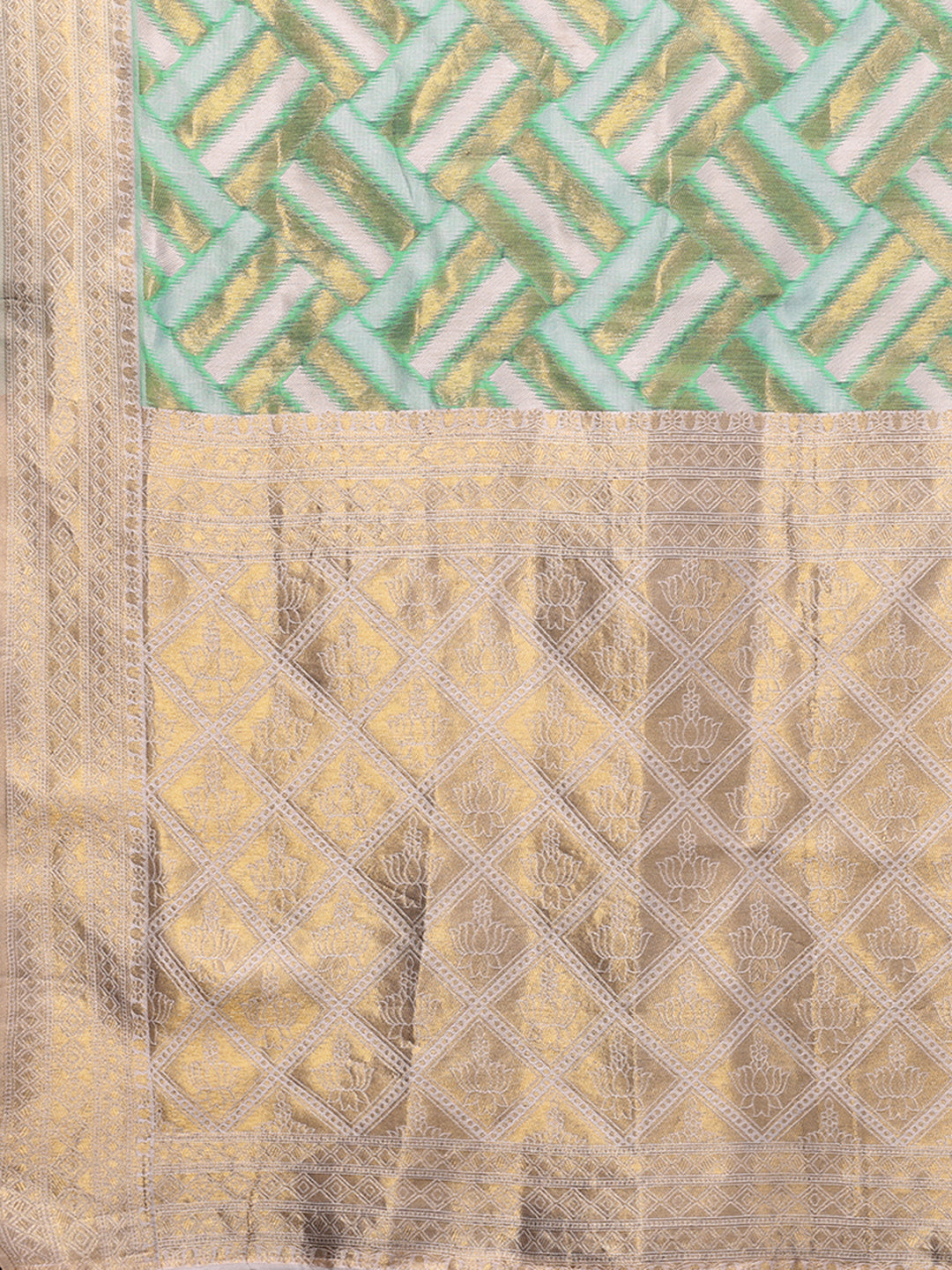 Janasya Light Green Cotton Geometric Woven Grab2Buy 