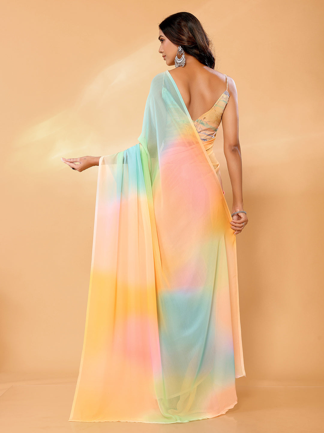 Janasya Multicolor Georgette Ombre Printed Grab2Buy 