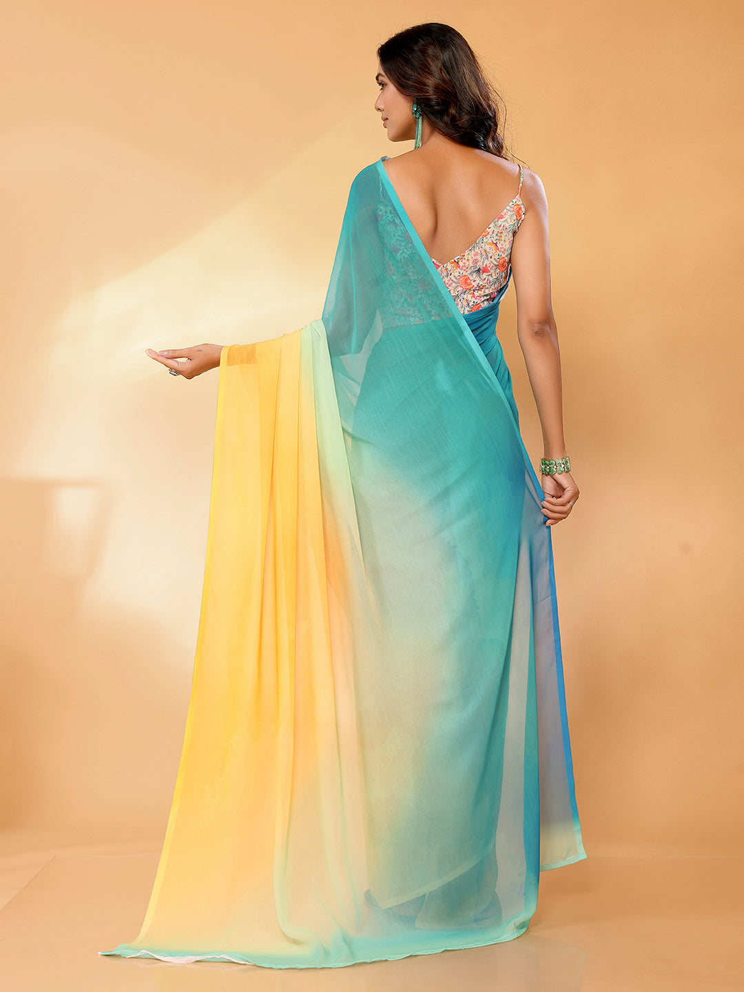 Janasya Multicolor Georgette Ombre Printed Grab2Buy 