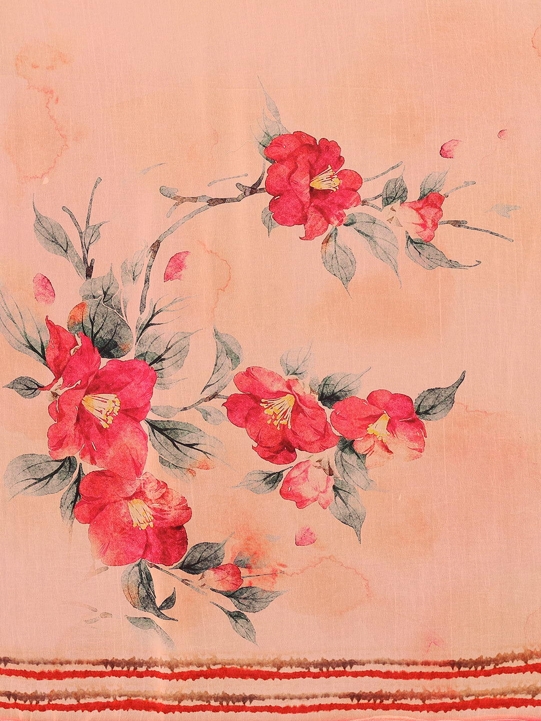 Janasya Peach Georgette Floral Printed Grab2Buy 