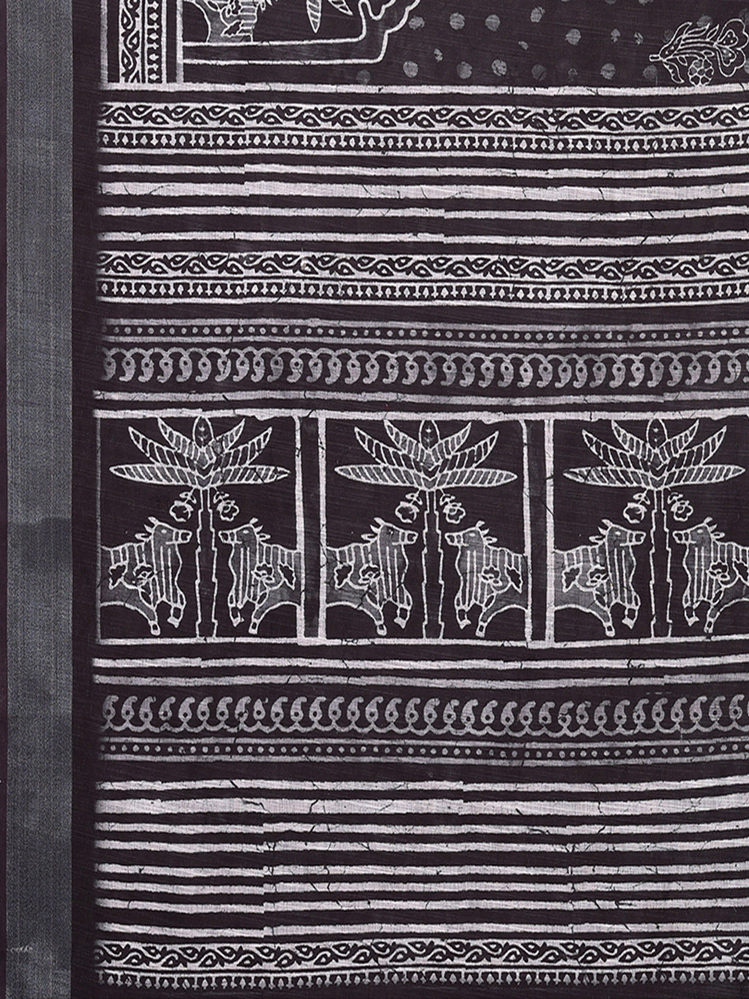 Janasya Black Cotton Linen Polka Printed Grab2Buy 