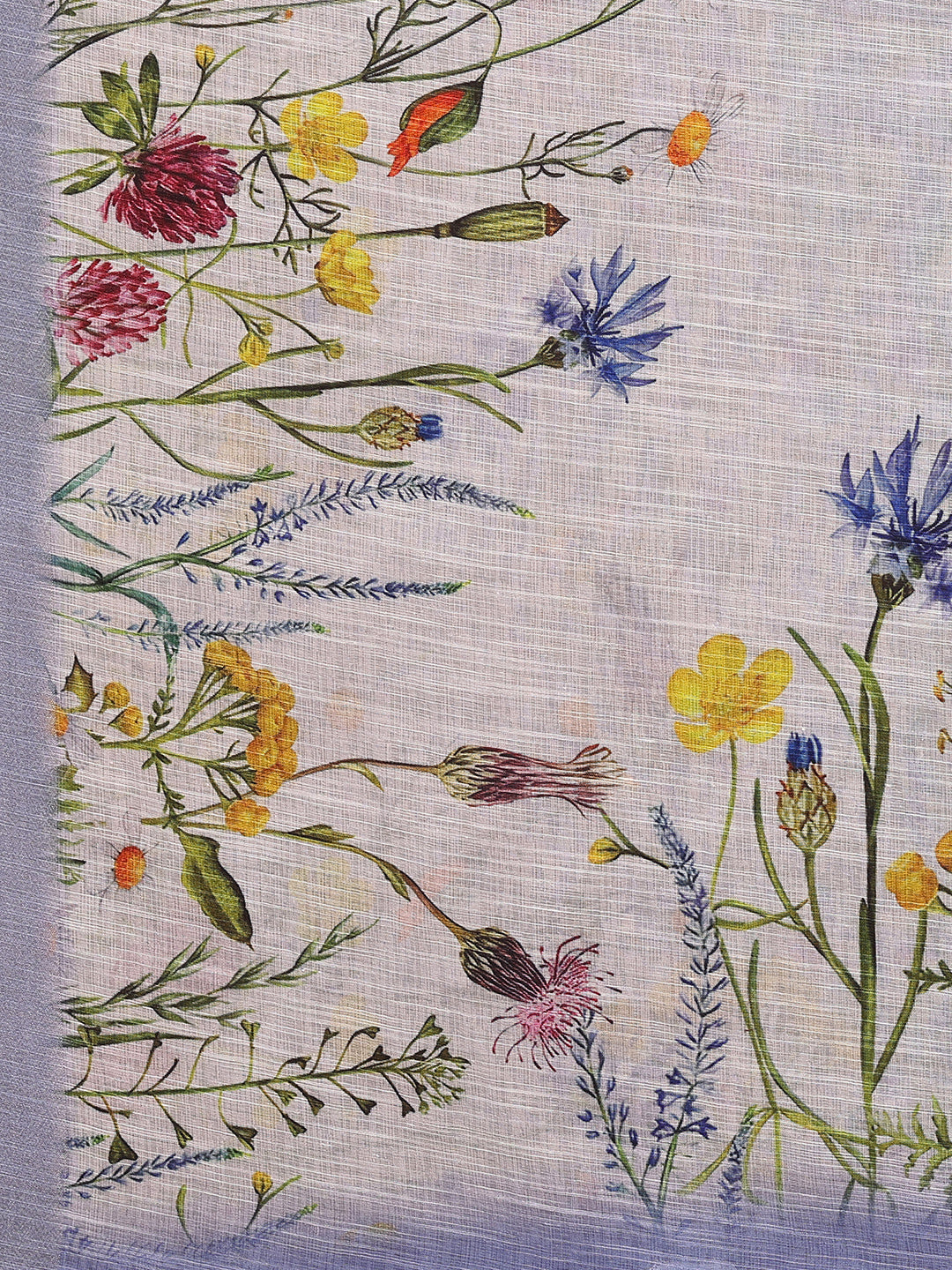 Janasya Lavender Cotton Linen Floral Printed Grab2Buy 