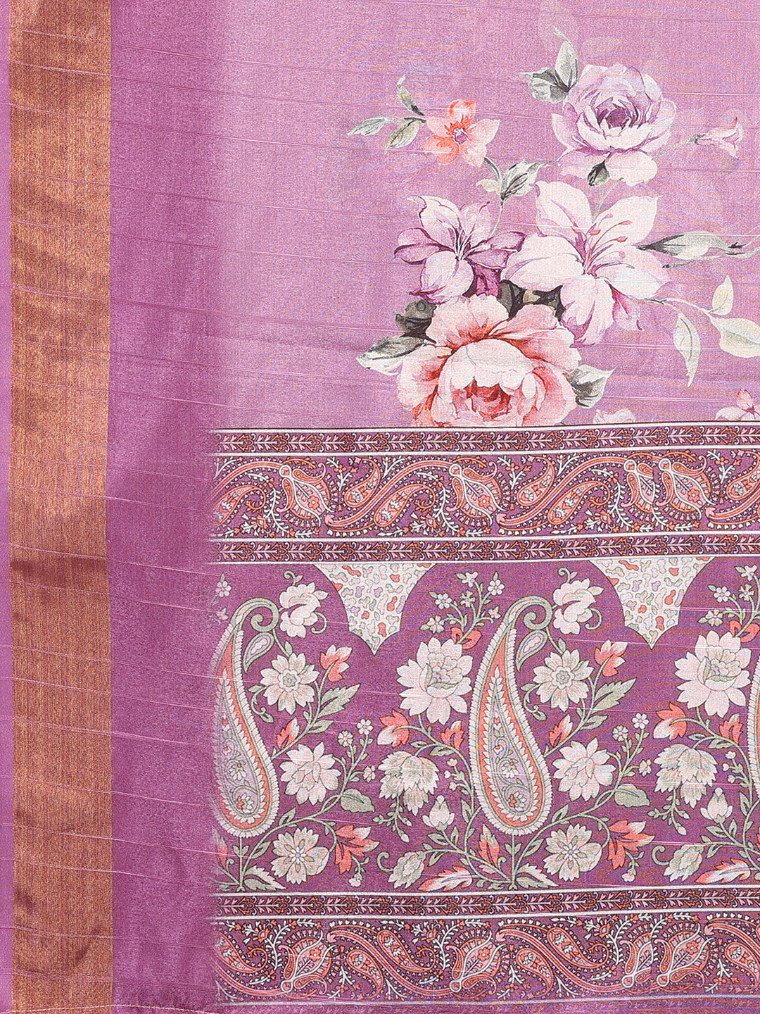 Janasya Purple Chanderi Silk Floral Printed Grab2Buy 