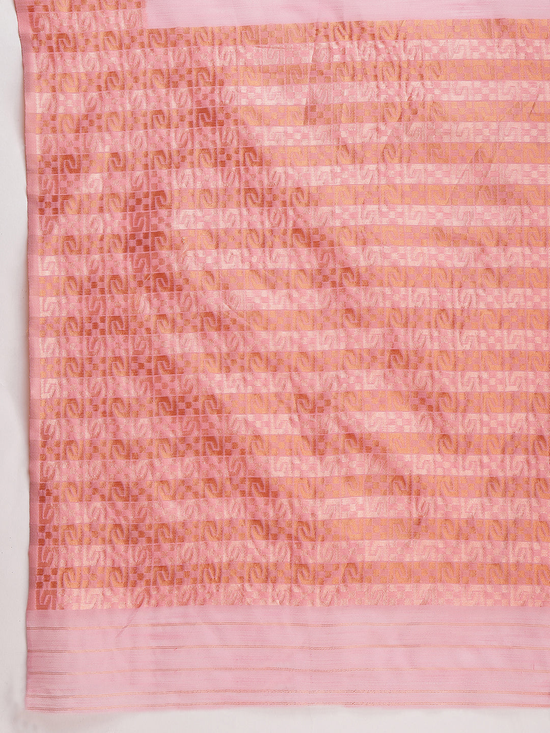 Janasya Pink Linen Blend Geometric Jacquard Grab2Buy 