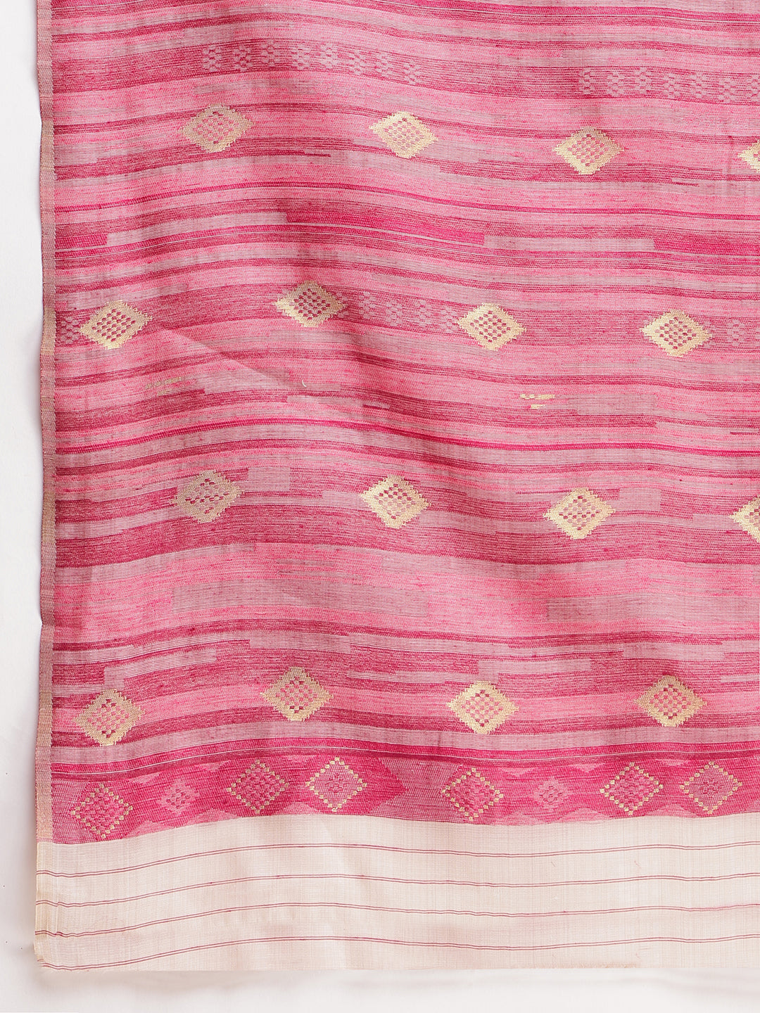 Janasya Beige Silk Blend Ikkat Jacquard Grab2Buy 