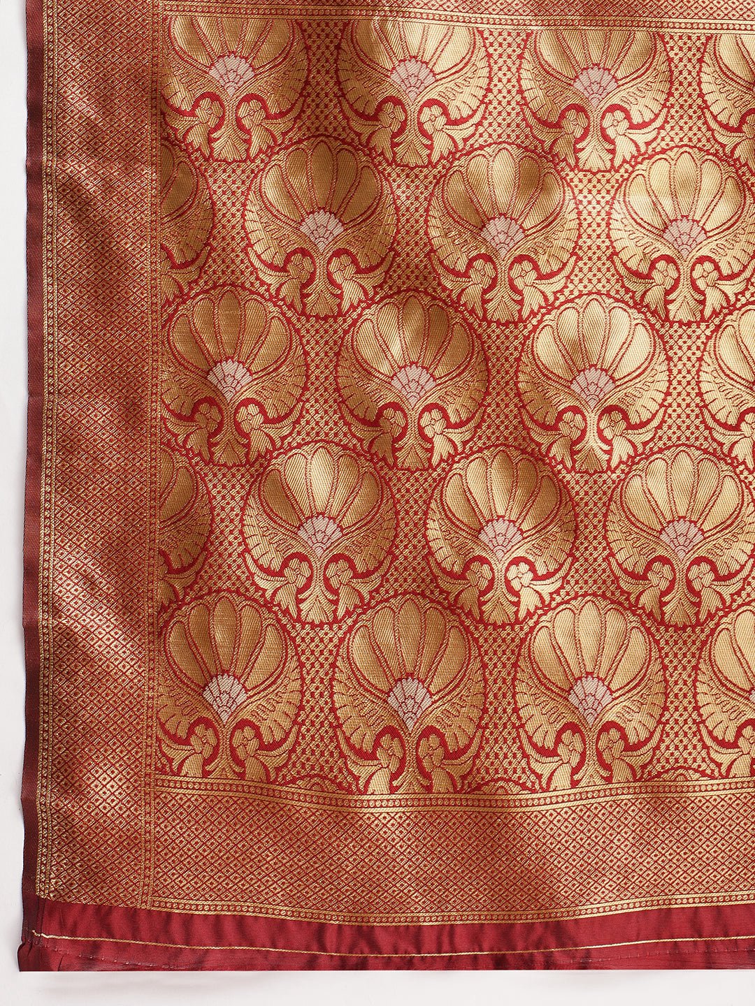 Janasya Maroon Silk Blend Ethnic Jacquard Grab2Buy 