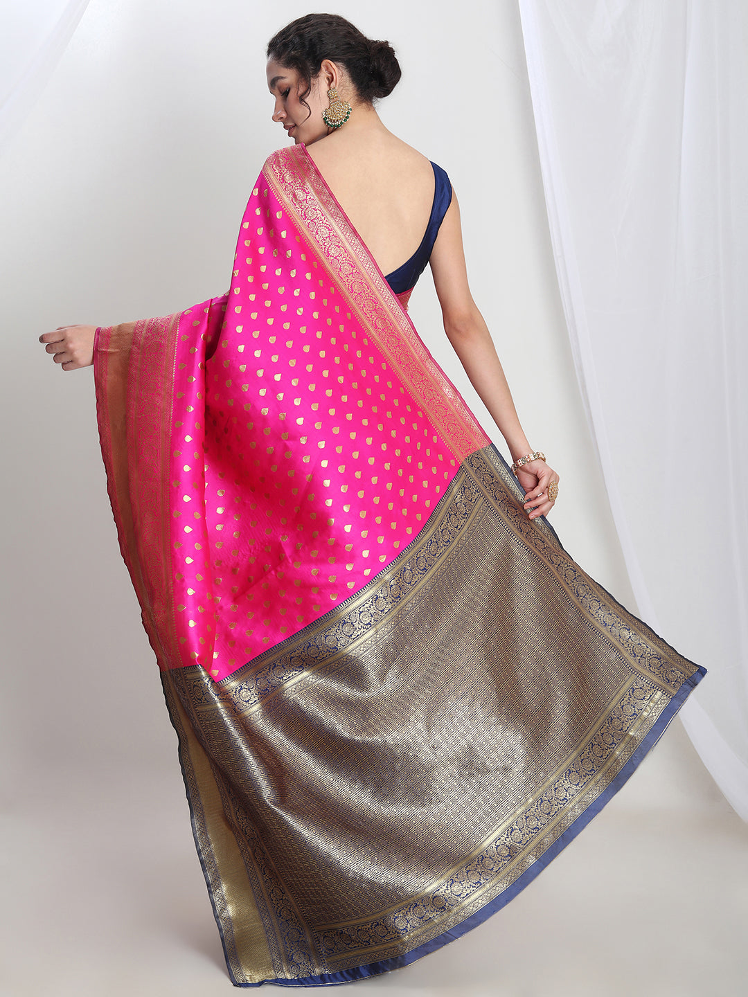 Janasya Pink Silk Blend Ethnic Motifs Jacquard Grab2Buy 