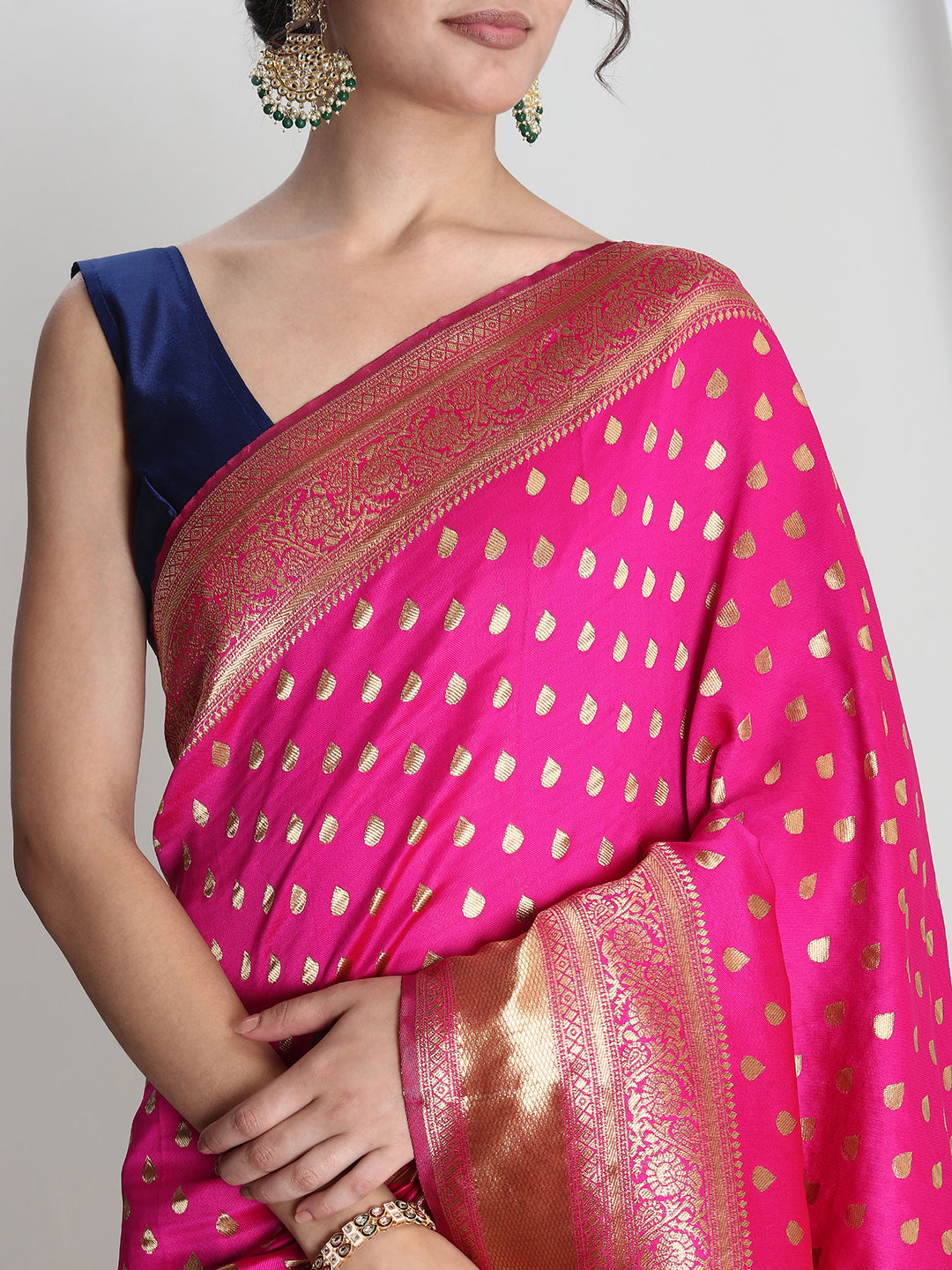Janasya Pink Silk Blend Ethnic Motifs Jacquard Grab2Buy 
