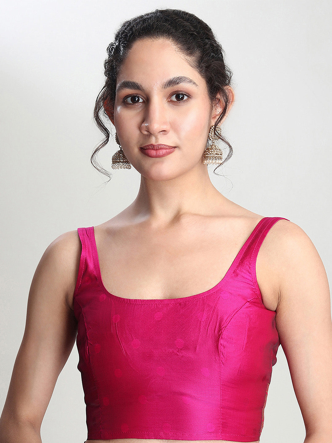 Janasya Pink Silk Blend Paisley Jacquard Grab2Buy 