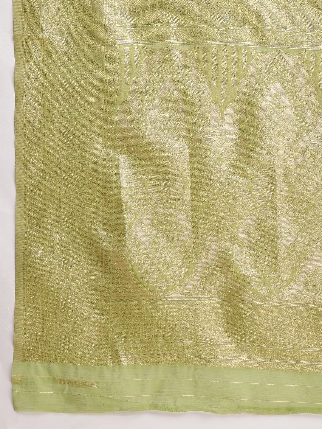 Janasya Green Silk Blend Geometric Jacquard Grab2Buy 