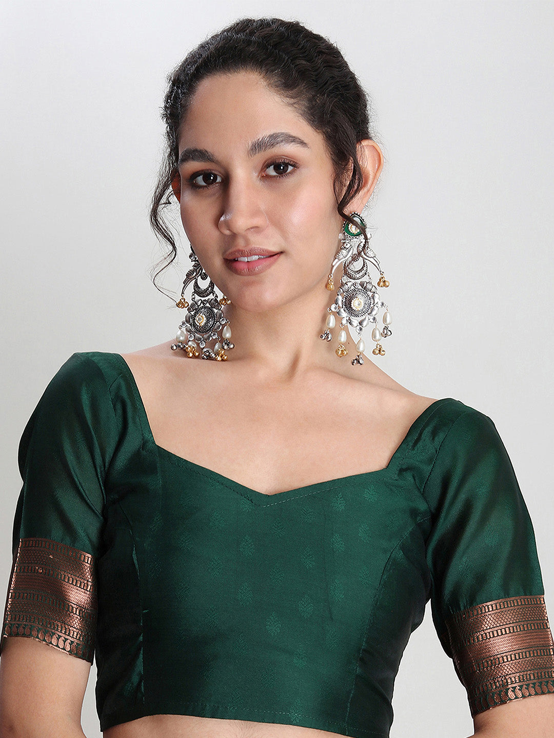 Janasya Beige Silk Blend Ethnic Motifs Jacquard Grab2Buy 