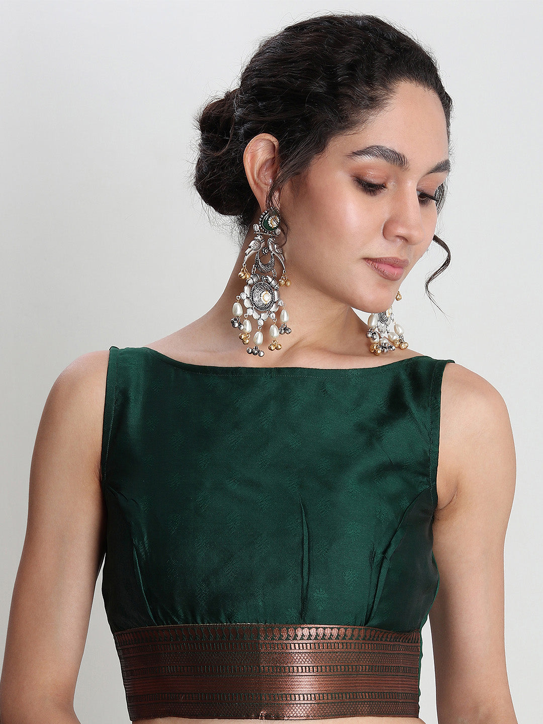 Janasya Light Green Silk Blend Ethnic Motifs Jacquard Grab2Buy 