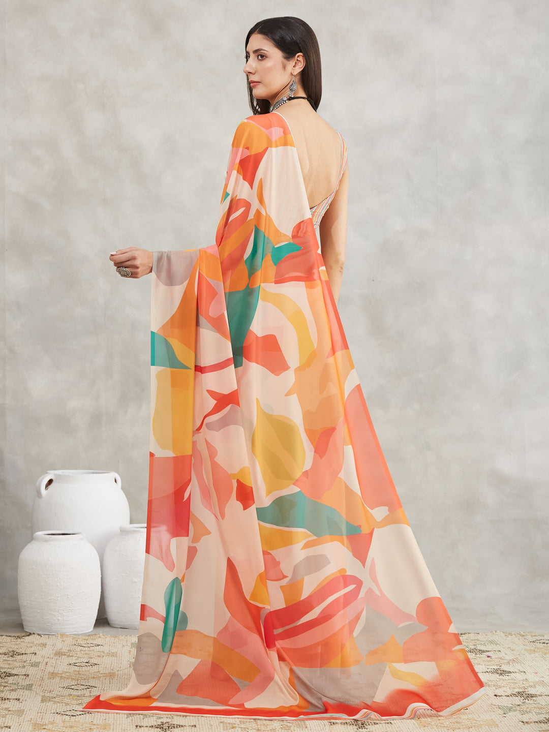 Janasya Multicolor Georgette Abstract Printed Grab2Buy 